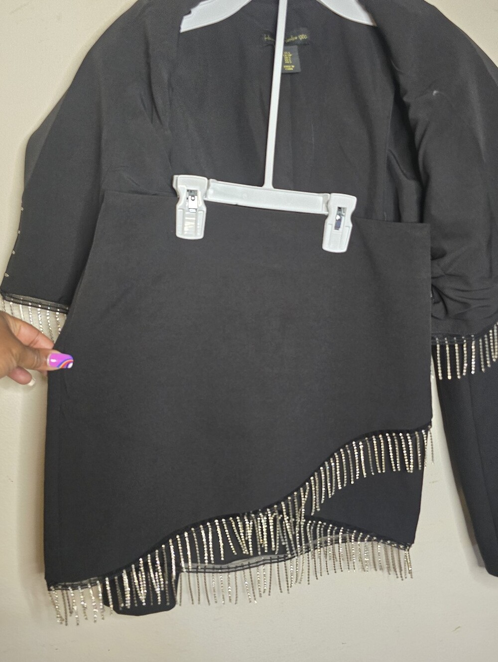 House of Harlow 1960 Rhinestone Fringe Blazer Skirt Set Women’s Size Small Y2K - Picture 13 of 16